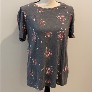 LOFT floral top with gathered sleeves